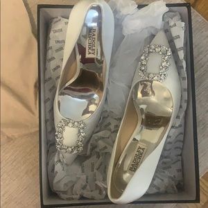 Badgley Mishka Cher Crystal Embellished Pump White